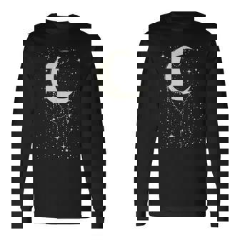 面白い 月 アート メンズ レディース キッズ 銀河 夜空 月 長袖Tシャツ - Kawaiitshirt