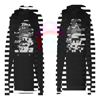 面白い 海賊 漫画 スカル ハロウィン 長袖Tシャツ - Kawaiitshirt