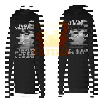 面白い 猫 ローリング ファティ 男女兼用 猫 長袖Tシャツ - Kawaiitshirt