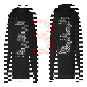 面白い3歳の幼児消防士キッズ消防車3位 長袖Tシャツ - Kawaiitshirt