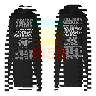 面白い75歳の誕生日 6月生まれの伝説 1950年6月以来 長袖Tシャツ - Kawaiitshirt