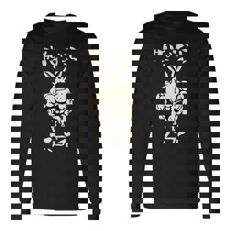 面白いtシャツ ウサギ 兎 筋トレ かわいい 動物 服 メンズ おもしろ 面白い おもしろグッズ ネタ 長袖Tシャツ - Kawaiitshirt