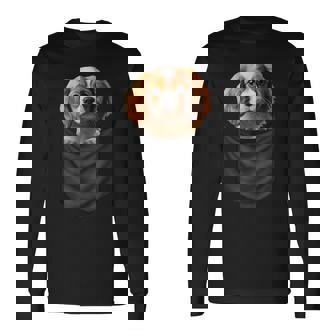 面白いtシャツ キャバリア ポケット イヌ わんこ メンズ 犬好き グッズ おもしろ 面白い 服 ネタ 長袖Tシャツ - Kawaiitshirt