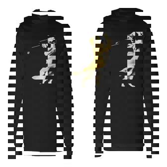 面白いtシャツ ゴールデンレトリバー ゴルフ イヌ メンズ グッズ かわいい おもしろ 面白い 服 ネタ 長袖Tシャツ - Kawaiitshirt