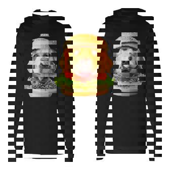 面白いtシャツ ゴールデンレトリバー 犬 ハンバーガー メンズ グッズ かわいい おもしろ 面白い 服 ネタ 長袖Tシャツ - Kawaiitshirt