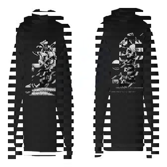 面白いtシャツ シュナウザー ゴルフ イヌ メンズ 犬好き グッズ かわいい おもしろ 面白い 服 ネタ 長袖Tシャツ - Kawaiitshirt