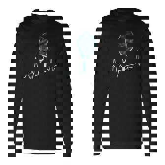 面白いtシャツ テニス おもしろ 服 ネタ メンズ テニス部 おもしろグッズ 大人 子供 心拍 ハートビート 長袖Tシャツ - Kawaiitshirt