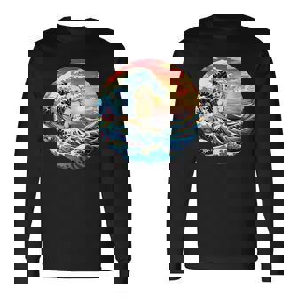 面白いtシャツ トイプードル イヌ メンズ 犬好き グッズ かわいい おもしろ 面白い 服 ネタ サーフィン 長袖Tシャツ - Kawaiitshirt