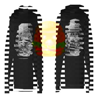 面白いtシャツ トイプードル 犬 ハンバーガー メンズ 犬好き グッズ かわいい おもしろ 面白い 服 ネタ 長袖Tシャツ - Kawaiitshirt