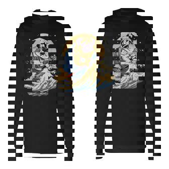 面白いtシャツ パグ 浮世絵 イヌ わんこ メンズ 犬好き グッズ おもしろ 面白い 服 ネタ わんこ 長袖Tシャツ - Kawaiitshirt