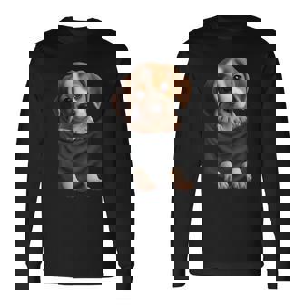 面白いtシャツ ビーグル 胸 ポケット イヌ わんこ メンズ 犬好き グッズ おもしろ 面白い 服 ネタ 長袖Tシャツ - Kawaiitshirt