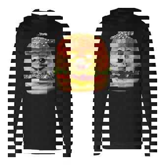 面白いtシャツ ポメラニアン 犬 ハンバーガー メンズ 犬好き グッズ かわいい おもしろ 面白い 服 ネタ 長袖Tシャツ - Kawaiitshirt