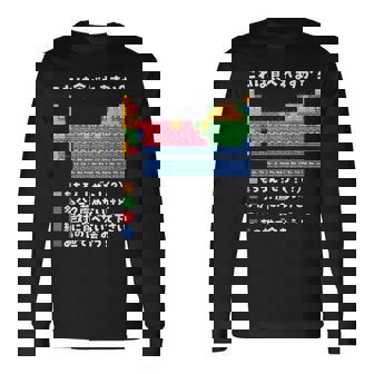 面白いtシャツ 周期表 化学 ネタ 服 おもしろ 元素 オリジナル メンズ ネタ 科学 理系 長袖Tシャツ - Kawaiitshirt