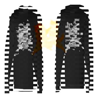 面白いtシャツ 柴犬 柔道 イヌ わんこ メンズ 犬好き グッズ かわいい おもしろ 面白い 服 ネタ 犬 長袖Tシャツ - Kawaiitshirt