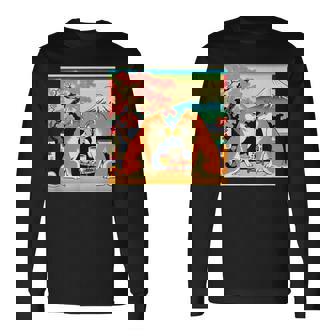 面白いtシャツ 柴犬 酒イヌ わんこ メンズ 犬好き グッズ かわいい おもしろ 面白い 服 ネタ 浮世絵 長袖Tシャツ - Kawaiitshirt