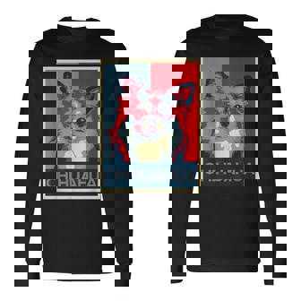 面白いtシャツ 犬 チワワ わんこ メンズ レディース オリジナル おもしろ グッズ 面白い 夏 服 ネタ 長袖Tシャツ - Kawaiitshirt