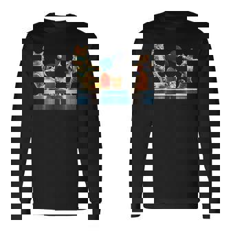 面白いtシャツ 猫 ネコ メンズ 卓球 猫好き グッズ おもしろ 面白い 服 ネタ にゃんこ 猫の下僕 長袖Tシャツ - Kawaiitshirt