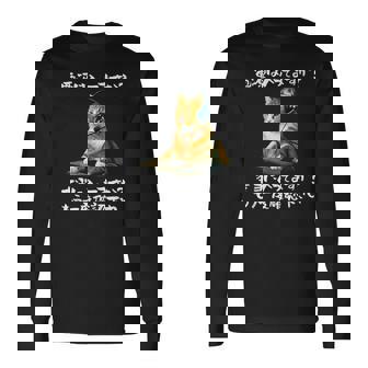 面白いtシャツ 猫 ネコ メンズ 猫好き グッズ おもしろ 面白い 服 ネタ 猫の下僕 ヘルプデスク 長袖Tシャツ - Kawaiitshirt