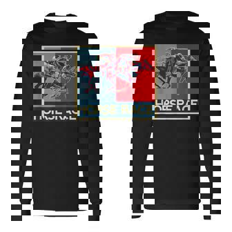 面白いtシャツ 馬tシャツ 競馬 馬 レース 乗馬 ジョッキー メンズ おもしろ 面白い グッズ ネタ 男性用 レトロ 長袖Tシャツ - Kawaiitshirt