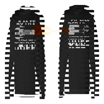 面白いウクレレ服ギターワードプレイ 長袖Tシャツ - Kawaiitshirt