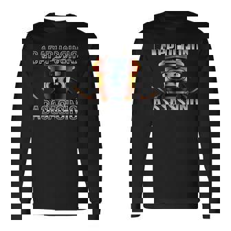 面白いカプチーノアサシーノブレインロットイタリアンブラック 長袖Tシャツ - Kawaiitshirt