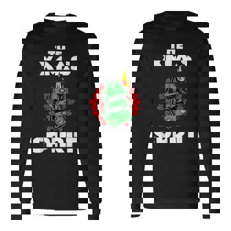 面白いクリスマス「The Xmaspirit」グラフィック 長袖Tシャツ - Kawaiitshirt