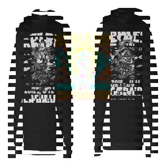 面白いコーヒーゾンビガール、カフェインが入るまでゾンビに注意 長袖Tシャツ - Kawaiitshirt