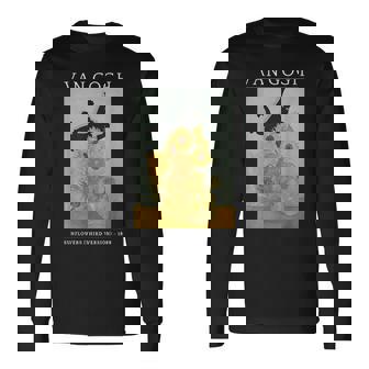 面白いゴッホ ひまわり 猫 ミーム ゴッホ アートグラフィック 長袖Tシャツ - Kawaiitshirt