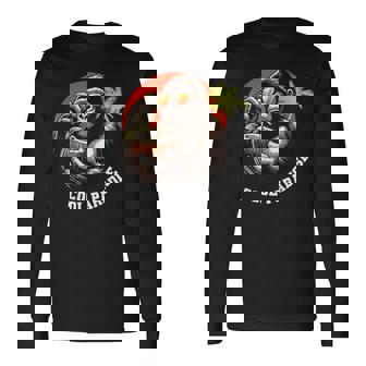 面白いゴリラココナッツグラフィックデザインギフトアイデア 長袖Tシャツ - Kawaiitshirt