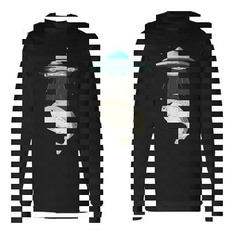 面白いサカバンバスピス フィッシュミーム Ufo アブダクション 長袖Tシャツ - Kawaiitshirt