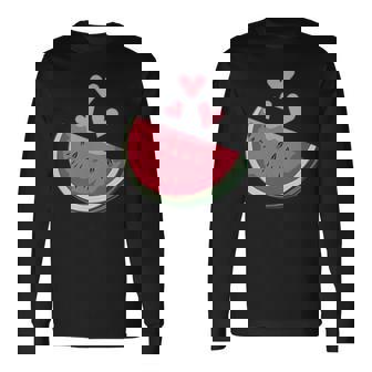 面白いスイカ ハワイアンビーチバケーション ラブスイカ 長袖Tシャツ - Kawaiitshirt