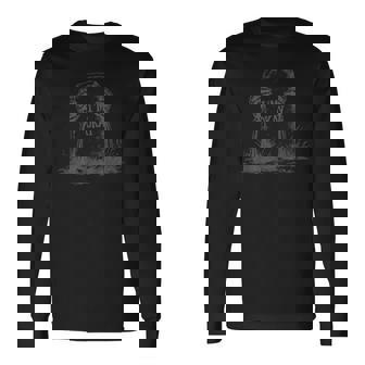 面白いハロウィーンのスケルトングレイブ I'm Okay Dark ユーモア愛好家 長袖Tシャツ - Kawaiitshirt