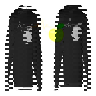 面白いハートビートekgアップルフルーツフルーツアップルギフト 長袖Tシャツ - Kawaiitshirt