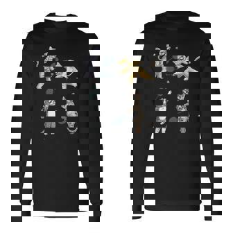 面白いバドミントン猫 長袖Tシャツ - Kawaiitshirt