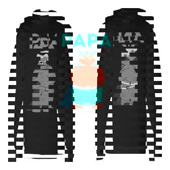 面白いパパベアシャツ I 父の日誕生日ギフト 長袖Tシャツ - Kawaiitshirt