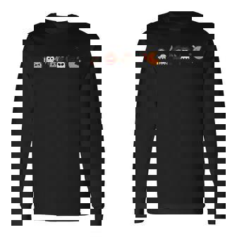 面白いパロディ ハロウィンゲーマー 80年代ホラー映画 長袖Tシャツ - Kawaiitshirt