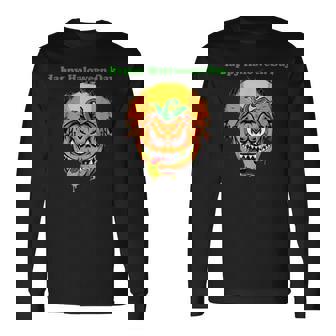 面白いパンプキン&ムーン ハッピーハロウィンデー 長袖Tシャツ - Kawaiitshirt
