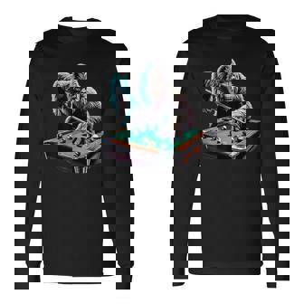 面白いビッグフットサスカッチ ビリヤード プールプレーヤー 男性 男の子 長袖Tシャツ - Kawaiitshirt