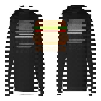 面白いフードハンバーガーのグラフィック。男性と男の子用。 長袖Tシャツ - Kawaiitshirt