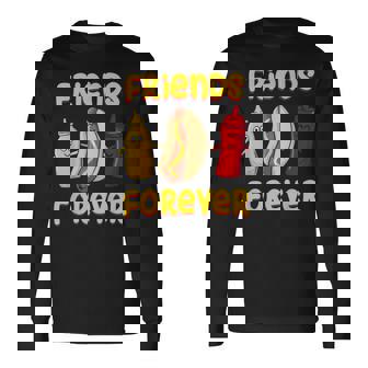 面白いホットドッグソーセージ ケチャップ&マスタード I ホットドッグ 長袖Tシャツ - Kawaiitshirt