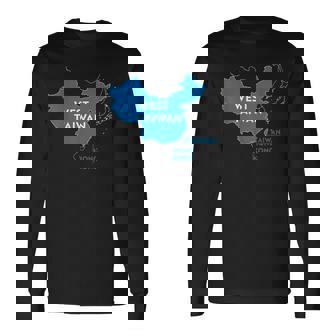 面白い中国地図西台湾 長袖Tシャツ - Kawaiitshirt