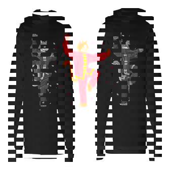 面白い太極拳 猫 武道 ヨガ 瞑想 長袖Tシャツ - Kawaiitshirt