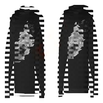 面白い好奇心旺盛な犬ドゴアルヘンティーノ 長袖Tシャツ - Kawaiitshirt