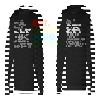 面白い柔道家が寝る柔道を食べる 長袖Tシャツ - Kawaiitshirt