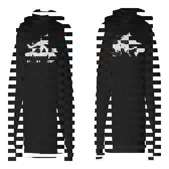 面白くてかわいい牛と鶏 牛柄 卵 漫画 長袖Tシャツ - Kawaiitshirt