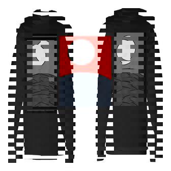 面白デザイン制作クラブオリジナルデザイン注目度no1日本のカルタ 花札 月 長袖Tシャツ - Kawaiitshirt