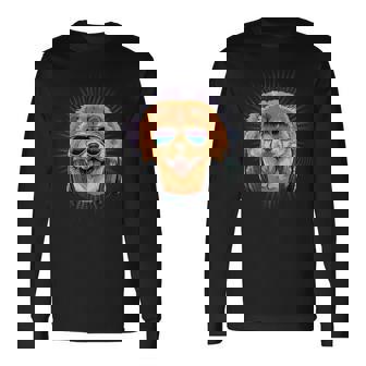 音楽チャウチャウdjヘッドフォン付き 音楽犬愛好家 長袖Tシャツ - Kawaiitshirt