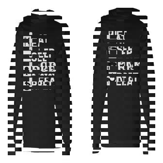 食べる 睡眠 ポーカー リピート トランプ ゲーム ホールデム 長袖Tシャツ - Kawaiitshirt