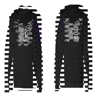 食道がん啓発ツルニチニチソウリボン 長袖Tシャツ - Kawaiitshirt