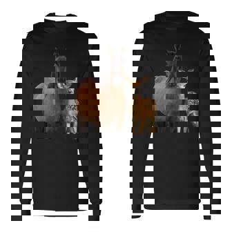 馬 鹿 面白いtシャツ バカ メンズ おもしろ 面白い 服 オリジナル おもしろグッズ ネタ 動物 ウマ シカ 長袖Tシャツ - Kawaiitshirt